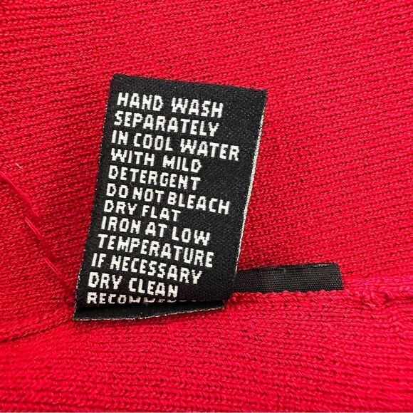 BCBGMaxAzria Red Cardigan L Beaded Holiday Office Classic - Picture 7 of 13